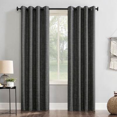 Sun Zero Brooks Jute Weave Thermische Extreme 100% Verduisterende Grommet Gordijnpaneel, 52 "x 84", Kolen Sun Zero Brooks Jute Weave Thermische Extreme 100% Verduisterende Grommet Gordijnpaneel, 52 "x 84", Kolen