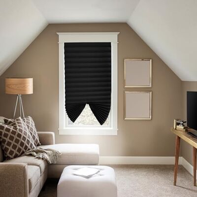 Blindecor BK Basic, plisségordijn zonder boren, klittenbandsluiting, ondoorzichtig, 31 cm, zwart, 90 x 190, ondoorzichtig, voor ramen Blindecor BK Basic, plisségordijn zonder boren, klittenbandsluiting, ondoorzichtig, 31 cm, zwart, 90 x 190, ondoorzichtig, voor ramen