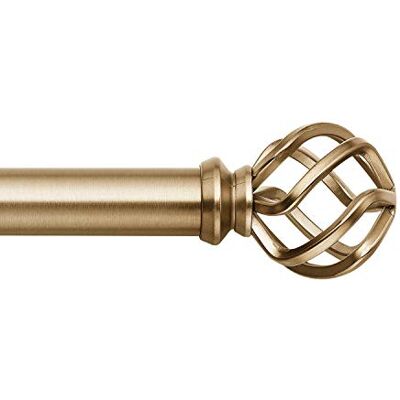 MODE Premium Collection enkele gordijnroede set met vogelkooi eindstukken 72 tot 365 cm, goud MODE Premium Collection enkele gordijnroede set met vogelkooi eindstukken 72 tot 365 cm, goud