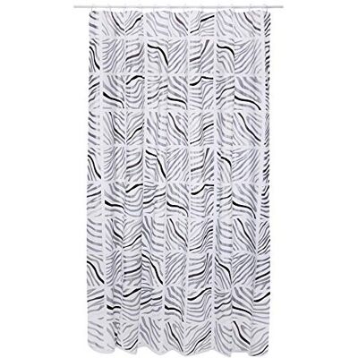 Spirella Kunststof gordijn LIFESTYLE Zebra Silver Black 18 1117796, wit, Estandar Spirella Kunststof gordijn LIFESTYLE Zebra Silver Black 18 1117796, wit, Estandar