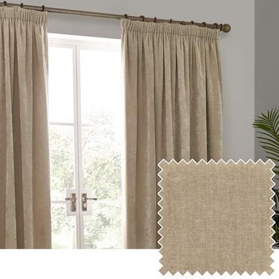 Yard Heavy Chenille Velvet Ready Made Pencil Pleat Curtains - Gordijnen Yard Heavy Chenille Velvet Ready Made Pencil Pleat Curtains - Gordijnen