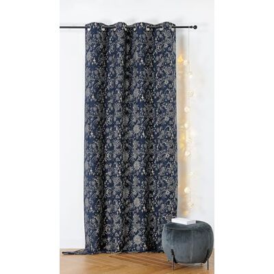 Linder Gordijn van stoffen bijgewerkt – geweven en geverfd in Frankrijk – Astrale stijl – afwerking met oogjes – kleur: marineblauw en goud – afmetingen 140 x 260 cm – collectie Astro Linder Gordijn van stoffen bijgewerkt – geweven en geverfd in Frankrijk – Astrale stijl – afwerking met oogjes – kleur: marineblauw en goud – afmetingen 140 x 260 cm – collectie Astro
