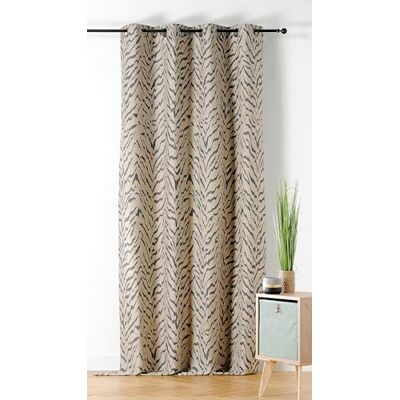 Linder Gordijn van stoffen bijgewerkt – geweven en geverfd in Frankrijk – gordijn in tijgerstijl – afwerking met oogjes – kleur Chamoix beige en chartreux grijs – afmetingen 140 x 240 cm – collectie Linder Gordijn van stoffen bijgewerkt – geweven en geverfd in Frankrijk – gordijn in tijgerstijl – afwerking met oogjes – kleur Chamoix beige en chartreux grijs – afmetingen 140 x 240 cm – collectie