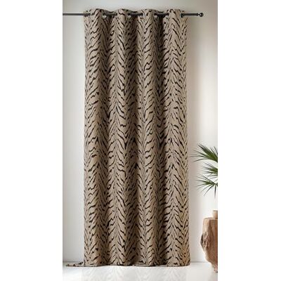Linder Gordijn van stoffen bijgewerkt – geweven en geverfd in Frankrijk – gordijn in tijgerstijl – afwerking met oogjes – kleur: kaneelbeige en zwart – afmetingen 140 x 240 cm – collectie Zulu Linder Gordijn van stoffen bijgewerkt – geweven en geverfd in Frankrijk – gordijn in tijgerstijl – afwerking met oogjes – kleur: kaneelbeige en zwart – afmetingen 140 x 240 cm – collectie Zulu