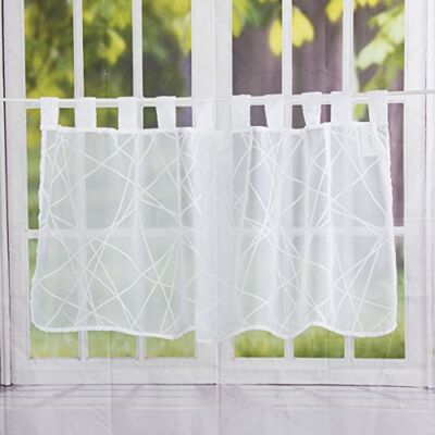 Elbersdrucke Crossover Voile 00 bistrogordijn, polyester, wit, 48 x 140 cm Elbersdrucke Crossover Voile 00 bistrogordijn, polyester, wit, 48 x 140 cm