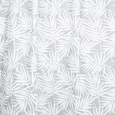 Gedy Gordijn, 180 x 200 cm, palm, wit-grijs Gedy Gordijn, 180 x 200 cm, palm, wit-grijs