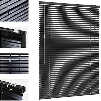 Sekey Klemmfix-jaloezie voor ramen, vrijhangend, 25 mm aluminium lamellen, met boren, inclusief montagemateriaal, aluminium jaloezie zonder boren, 85 x 160 cm, zwart Sekey Klemmfix-jaloezie voor ramen, vrijhangend, 25 mm aluminium lamellen, met boren, inclusief montagemateriaal, aluminium jaloezie zonder boren, 85 x 160 cm, zwart