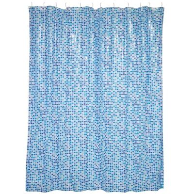 MSV Douchegordijn PVC Anti schimmel 100% waterdicht 180x200 cm + 12 douchegordijnringen "Mozaïek blauw) MSV Douchegordijn PVC Anti schimmel 100% waterdicht 180x200 cm + 12 douchegordijnringen "Mozaïek blauw)