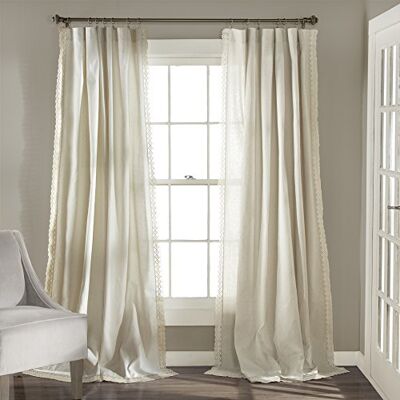 Lush Decor Rosalie Window Curtains Farmhouse, Rustic Style Panel Set for Living, Dining Room, Bedroom (Pair), Lush Decor Rosalie Window Curtains Farmhouse, Rustic Style Panel Set for Living, Dining Room, Bedroom (Pair),