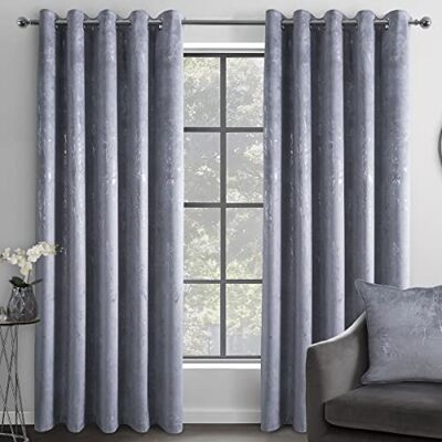 Sleepdown Marmer Effect Fluwelen Verduisterende Thermisch Geïsoleerde Ooggordijnen voor Slaapkamer en Woonkamer 66x54 Grijs 2 Panelen Sleepdown Marmer Effect Fluwelen Verduisterende Thermisch Geïsoleerde Ooggordijnen voor Slaapkamer en Woonkamer 66x54 Grijs 2 Panelen