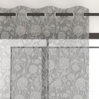 Soleil d'ocre , Dahlia Voile met oogjes, bedrukt, van polykatoen, 135 x 250 cm Soleil d'ocre , Dahlia Voile met oogjes, bedrukt, van polykatoen, 135 x 250 cm