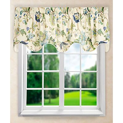 Ellis Curtain Brissac gevoerde sint-jakobsschelp Valance, 70 x 17 inch, blauw door Ellis Gordijn Ellis Curtain Brissac gevoerde sint-jakobsschelp Valance, 70 x 17 inch, blauw door Ellis Gordijn