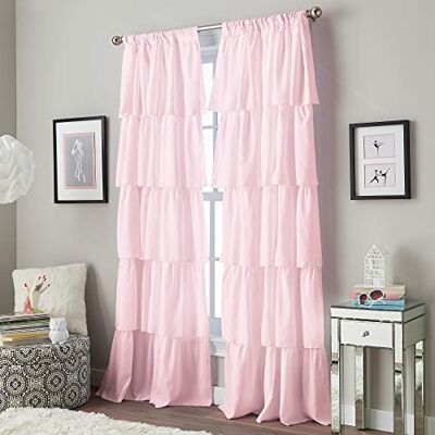 Curtainworks Volants ruches staaf zak gordijnpaneel, 95 inch, roze, 1 paneel, 1Q82460APK Curtainworks Volants ruches staaf zak gordijnpaneel, 95 inch, roze, 1 paneel, 1Q82460APK