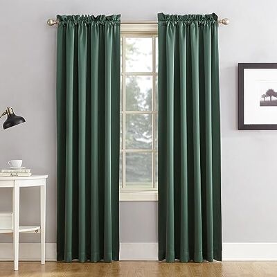 Sun Zero Kruiwagen 2-pack energiebesparende staaf zak gordijn paneel paar, 54" x 84", Everglade Sun Zero Kruiwagen 2-pack energiebesparende staaf zak gordijn paneel paar, 54" x 84", Everglade