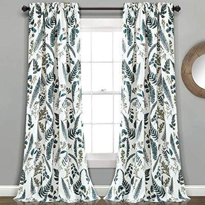 Lush Decor Wit-groene Devonia kamer verduistering venster gordijn set, 84" x 52 Lush Decor Wit-groene Devonia kamer verduistering venster gordijn set, 84" x 52
