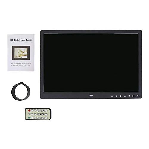 Socobeta Digitale fotolijst 15 inch 1280 * 800 HD touchscreen digitale fotolijst wekker filmspeler(Zwart)