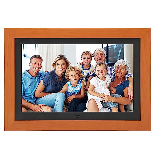 DKaony 10,1 Inch Houten Digitale Fotolijst 10,1 Inch Elektronische Fotolijst 1280x800 Multifunctioneel 100-240V MP3 HD IPS-display voor Thuis (Britse stekker)