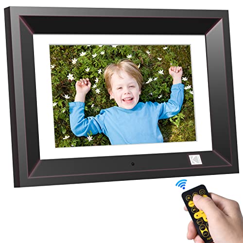 Kodak Digitale fotolijst, 10,1 inch, digitale lijst, Full HD, 1280x800, muziek/video/kalender/wekker, digitale fotolijsten, video met afstandsbediening, zwart