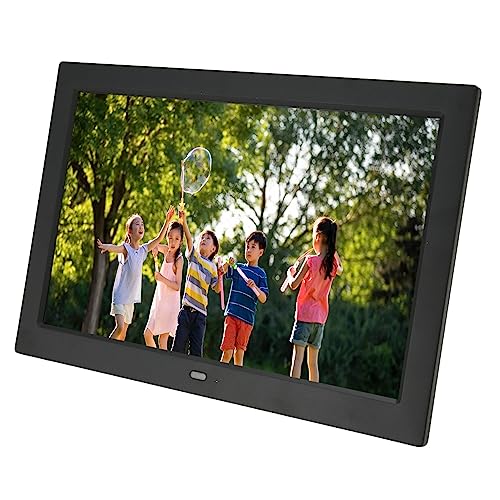 Bewinner Digitale Fotolijst, 10,1 Inch Smart HD Digitale Fotolijst, MP3 MP4-speler, Elektronische Fotolijst met Kalender voor Achtergrondmuziek, Timer voor Automatisch Aan/uit (EU-stekker)