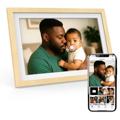 Xoro 11 inch WiFi digitale fotolijst, 1920 x 1080 Full HD 1080p IPS touchscreen, 32 GB geheugen, automatische rotatie, beukenhout, deel foto's direct vanaf overal Xoro 11 inch WiFi digitale fotolijst, 1920 x 1080 Full HD 1080p IPS touchscreen, 32 GB geheugen, automatische rotatie, beukenhout, deel foto's direct vanaf overal