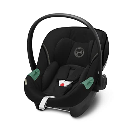 Cybex Gold baby-autozitje Aton S2 i-Size, Vanaf de geboorte tot ca. 24 maanden, Max. 13 kg, Incl. pasgeboren babyinzet, Geschikt voor SensorSafe, Moon Black