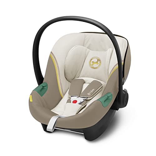 Cybex Gold baby-autozitje Aton S2 i-Size, Vanaf de geboorte tot ca. 24 maanden, Max. 13 kg, Incl. pasgeboren babyinzet, Geschikt voor SensorSafe, Seashell Beige