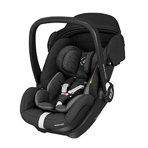 Maxi-Cosi Marble Babyautostoeltje, Autostoeltje met Ligstand en ISOFIX-basis, Groep 0+, i-Size, 40 – 85 cm, tot Ca. 15 Maanden, Essential Black (zwart)