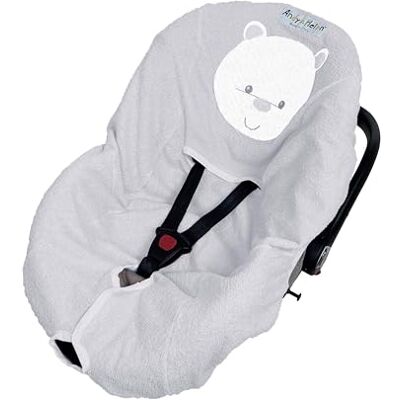 ANDY & HELEN Geborduurde badstof hoes voor babyzitjes. Handig en comfortabel te bedekken dankzij elastiek aan alle standaard babyzitjes Grijs ANDY & HELEN Geborduurde badstof hoes voor babyzitjes. Handig en comfortabel te bedekken dankzij elastiek aan alle standaard babyzitjes Grijs