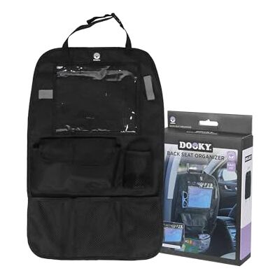 Dooky Autostoelorganizer zwart 14,5 x 4,5 x 22,5 cm organizer voor de achterbank auto, rugleuningbescherming voor kinderen 100% polyester Dooky Autostoelorganizer zwart 14,5 x 4,5 x 22,5 cm organizer voor de achterbank auto, rugleuningbescherming voor kinderen 100% polyester