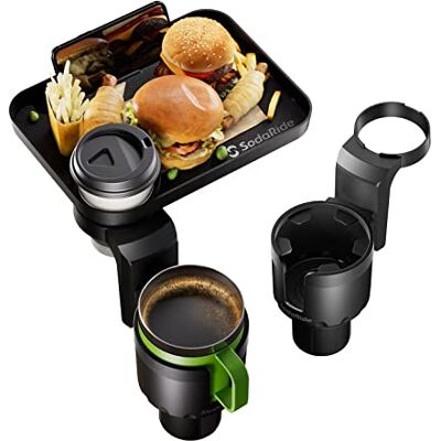 SodaRide Car Cup Holder Expander 2 Pack with Large Size Detachable Food Tray, Car Drink Holder Adapter with Solid Base Fits Yeti, Hydro Flask, 32/40 oz, Road Trip Essential Car Travel Accessories SodaRide Car Cup Holder Expander 2 Pack with Large Size Detachable Food Tray, Car Drink Holder Adapter with Solid Base Fits Yeti, Hydro Flask, 32/40 oz, Road Trip Essential Car Travel Accessories
