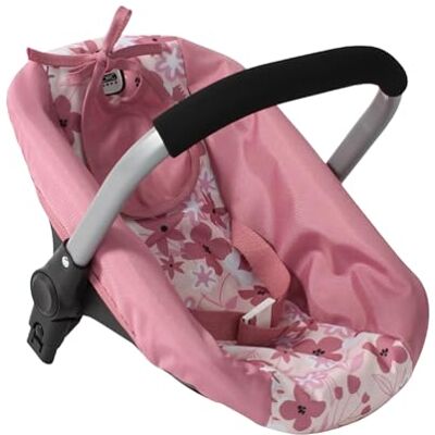 Bayer Chic 2000 Poppenautostoel met adapter voor de poppenwagen, poppendrager, poppenaccessoires, bloemen roze Bayer Chic 2000 Poppenautostoel met adapter voor de poppenwagen, poppendrager, poppenaccessoires, bloemen roze