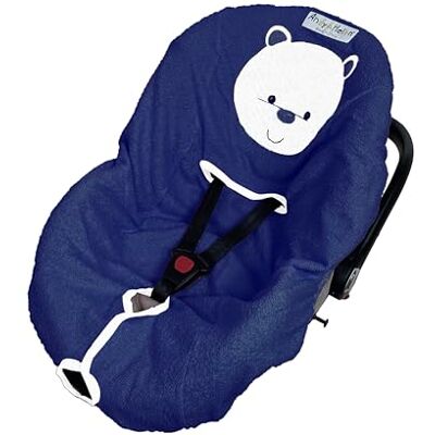 ANDY & HELEN Geborduurde badstof hoes voor babyzitjes. Handig en comfortabel te bedekken dankzij elastische hoeken, past op alle babyzitjes van standaardformaat blauw ANDY & HELEN Geborduurde badstof hoes voor babyzitjes. Handig en comfortabel te bedekken dankzij elastische hoeken, past op alle babyzitjes van standaardformaat blauw