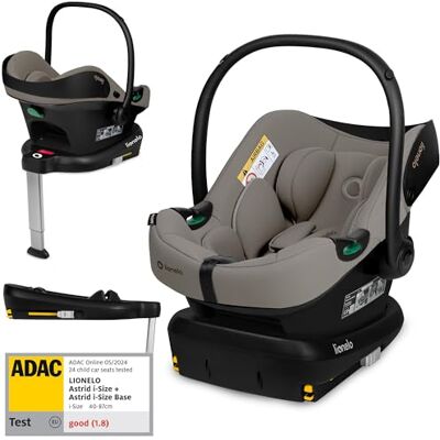 Lionelo Astrid i-Size Set: Baby Autostoel met ISOFIX Basis (40-87 cm, Groep 0+), R129 ADAC Getest, 3-Puntsgordel, Zijbescherming, Verstelbare Hoofdsteun, Lichtgewicht 4 kg, Ademend Stoffen, Beige Lionelo Astrid i-Size Set: Baby Autostoel met ISOFIX Basis (40-87 cm, Groep 0+), R129 ADAC Getest, 3-Puntsgordel, Zijbescherming, Verstelbare Hoofdsteun, Lichtgewicht 4 kg, Ademend Stoffen, Beige