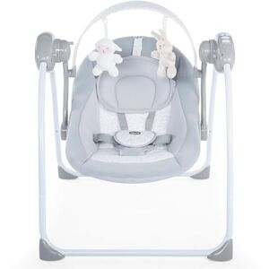 Chicco Relax & Play Elektrische Wipstoel voor Baby´s vanaf 0 Maanden tot 9 kg, Wipstoeltje en Schommel met 5 Snelheden, Speelboog met 12 melodietjes en 2 Pluche Speeltjes, Compact Opklapbaar Grijs