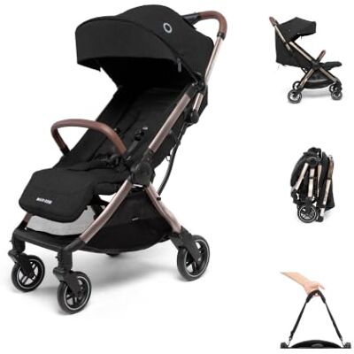 Maxi-Cosi Eva3 Compacte Wandelwagen, 0–22 kg, Essential Black Champagne Lichtgewicht Baby Wandelwagen (8.2kg), 0–4 Jaar, Vlakke Ligpositie, 3 Posities, Automatisch Opvouwen met 1 Hand, Draagriem Maxi-Cosi Eva3 Compacte Wandelwagen, 0–22 kg, Essential Black Champagne Lichtgewicht Baby Wandelwagen (8.2kg), 0–4 Jaar, Vlakke Ligpositie, 3 Posities, Automatisch Opvouwen met 1 Hand, Draagriem