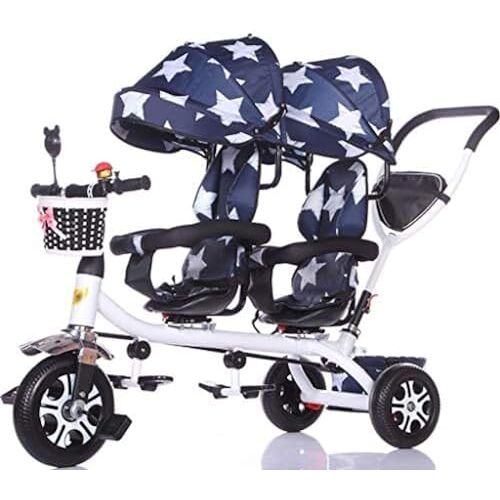 BeiGeTing Kinderwagens Kinderwagen, babyauto, reiswagen Dubbele driewieler voor kinderen, dubbele babytrolley, grote kinderwagen, verlengde luifel, kinderwagens,C