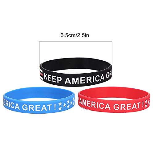 Shanrya Patriottische armband 3-delige unisex armband, siliconen armband, voor heren fitness buiten dames