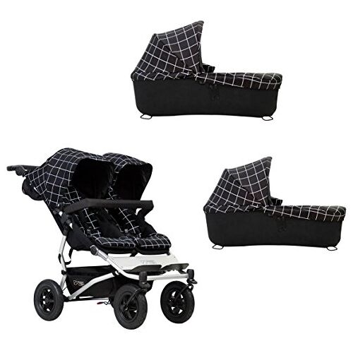 mountain buggy duet buggy V3 als dubbele zit-buggy + 2 babyschalen grid