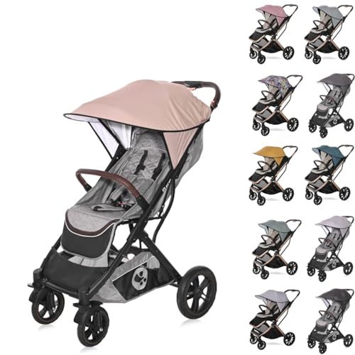 Lorelli Kinderwagen zonwering universele UV-bescherming bescherming bescherming tegen zon stof wind, kleur: lichtbruin