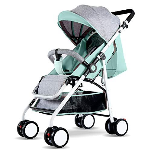 WANGLXST Opvouwbaar Verstelbaar High View Kinderwagen, kinderwagen, kinderwagen, kinderwagen, kinderwagen, kinderwagen, buggy reissysteem, kinderwagen voor 0 tot 36 maanden, groen