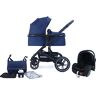 Pixini NEYLA 3 in 1 Wandelwagen, Trio, Kind, Autostoel, Accessoires (Zwart/Blauw)