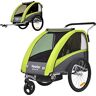 Tiggo VS 2-in-1 kinderaanhanger fietsaanhanger aanhanger met buggy set + vering 60302 (GROEN)