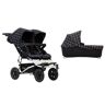 mountain buggy duet buggy V3 als buggy met dubbele zitplaats + 1 babyzitje grid