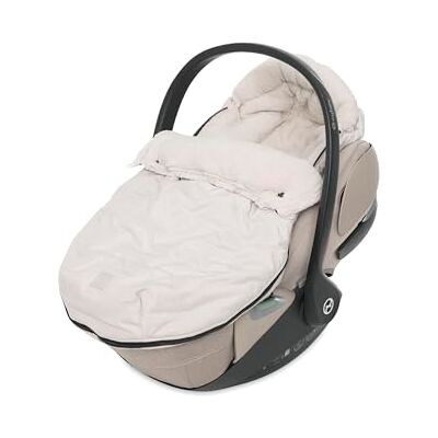 Jollein Voetenzak Embossed – zand – voor babyzitje, kinderautostoel groep 0+ en kinderwagen – voor 3-punts en 5-punts gordel – reliëf design en fleecevoering Jollein Voetenzak Embossed – zand – voor babyzitje, kinderautostoel groep 0+ en kinderwagen – voor 3-punts en 5-punts gordel – reliëf design en fleecevoering