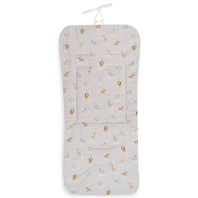 Interbaby Omkeerbare matras van katoen, bijen, dieren, roze Interbaby Omkeerbare matras van katoen, bijen, dieren, roze