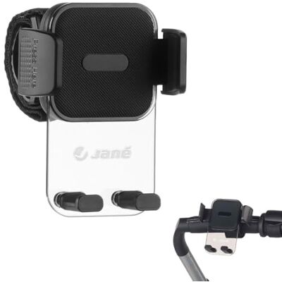 Jane Jané Smartphone-houder voor kinderwagen, universeel, 360 graden draaibaar, eenvoudige installatie, stabiel en veilig Jane Jané Smartphone-houder voor kinderwagen, universeel, 360 graden draaibaar, eenvoudige installatie, stabiel en veilig