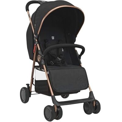 Asalvo Nova Nova, ultralichte en compacte kinderwagen voor baby's, met uittrekbare luifel, 5-punts gordel en achterrem, licht en veilig vanaf de geboorte, goud Asalvo Nova Nova, ultralichte en compacte kinderwagen voor baby's, met uittrekbare luifel, 5-punts gordel en achterrem, licht en veilig vanaf de geboorte, goud