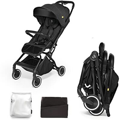 skiddoü Kinderbuggy Espoo Reis-buggy Automatisch opvouwbare kinderwagen regenbescherming reiskinderwagen comfortabele verstelbare constructie met één hand lichtgewicht frame, compact flat muskietennet, zwart skiddoü Kinderbuggy Espoo Reis-buggy Automatisch opvouwbare kinderwagen regenbescherming reiskinderwagen comfortabele verstelbare constructie met één hand lichtgewicht frame, compact flat muskietennet, zwart