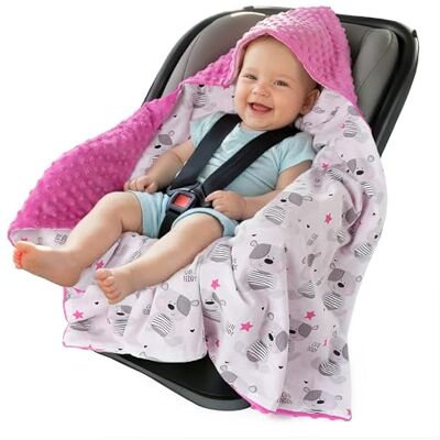 Medi Partners Inbaker Deken 100% katoen 85x85cm met capuchon knuffeldeken voor kinderwagen babyzitje universele dubbelzijdig babydeken buggy autostoel Medi Partners Inbaker Deken 100% katoen 85x85cm met capuchon knuffeldeken voor kinderwagen babyzitje universele dubbelzijdig babydeken buggy autostoel