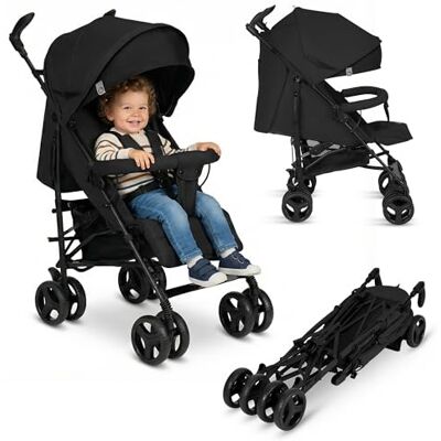 Lionelo Irma Kinderwagen 7 kg Lichtgewicht Reisbuggy (0-3 Jaar, 15 kg), Met Één Hand Inklapbaar, Verstelbare Rugleuning Tot Ligstand, XXL Zonnekap, 5-Puntsgordel, Muggennet & Accessoires, Zwart Lionelo Irma Kinderwagen 7 kg Lichtgewicht Reisbuggy (0-3 Jaar, 15 kg), Met Één Hand Inklapbaar, Verstelbare Rugleuning Tot Ligstand, XXL Zonnekap, 5-Puntsgordel, Muggennet & Accessoires, Zwart